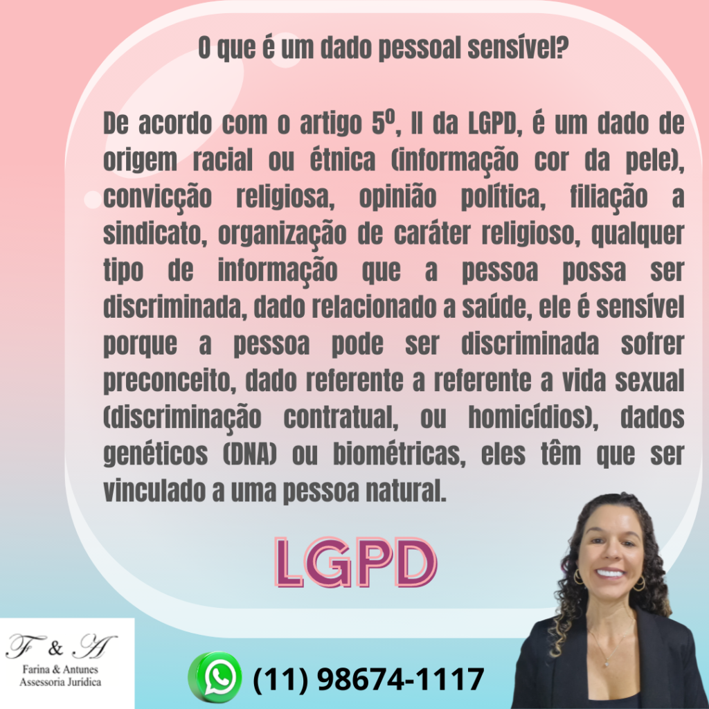 Lgpd O Que Um Dado Sens Vel Farina Antunes Advocacia